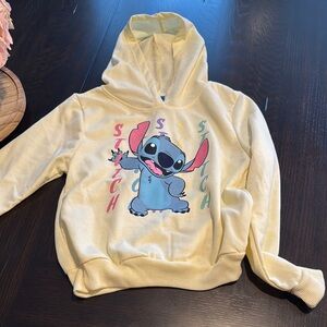 Yellow Hoodie with Stitch Graphic